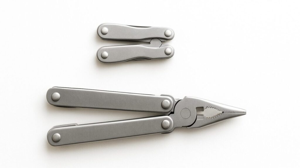 小型と中型の2種類のマルチツールが並んだ比較イメージ。防災と日常の使い分けを表す。